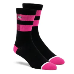 100% Flow Sokken - Black/Fluo Pink