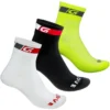 GripGrab Tricolore Regular Cut Sokken 3PACK - Black/White/Fluo Yellow -Aanbiedingen Rijwiel Kleding Winkel 229552 00 d 441701