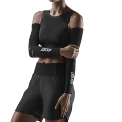 CEP Compression Armwarmers - Zwart/grijs -Aanbiedingen Rijwiel Kleding Winkel cep compression arm sleeves black grey 2 1555725