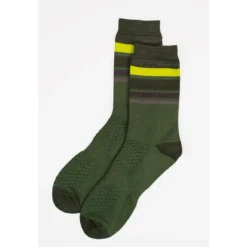 Endura BaaBaa Merino Stripe Sokken Middellang - Olive Green -Aanbiedingen Rijwiel Kleding Winkel endura baabaa merino stripe socks medium olive green 3 1501287