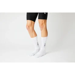 FINGERSCROSSED Aero Logo Fietssokken - Wit -Aanbiedingen Rijwiel Kleding Winkel fingerscrossed aero logo cycling socks white 31 1320585