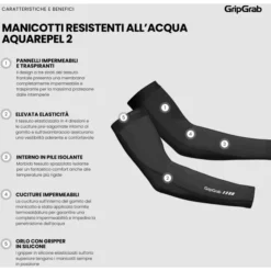 GripGrab AquaRepel 2 Waterafstotende Armwarmers - Zwart -Aanbiedingen Rijwiel Kleding Winkel gripgrab aquarepel 2 water resistant arm warmers black 4 1557820
