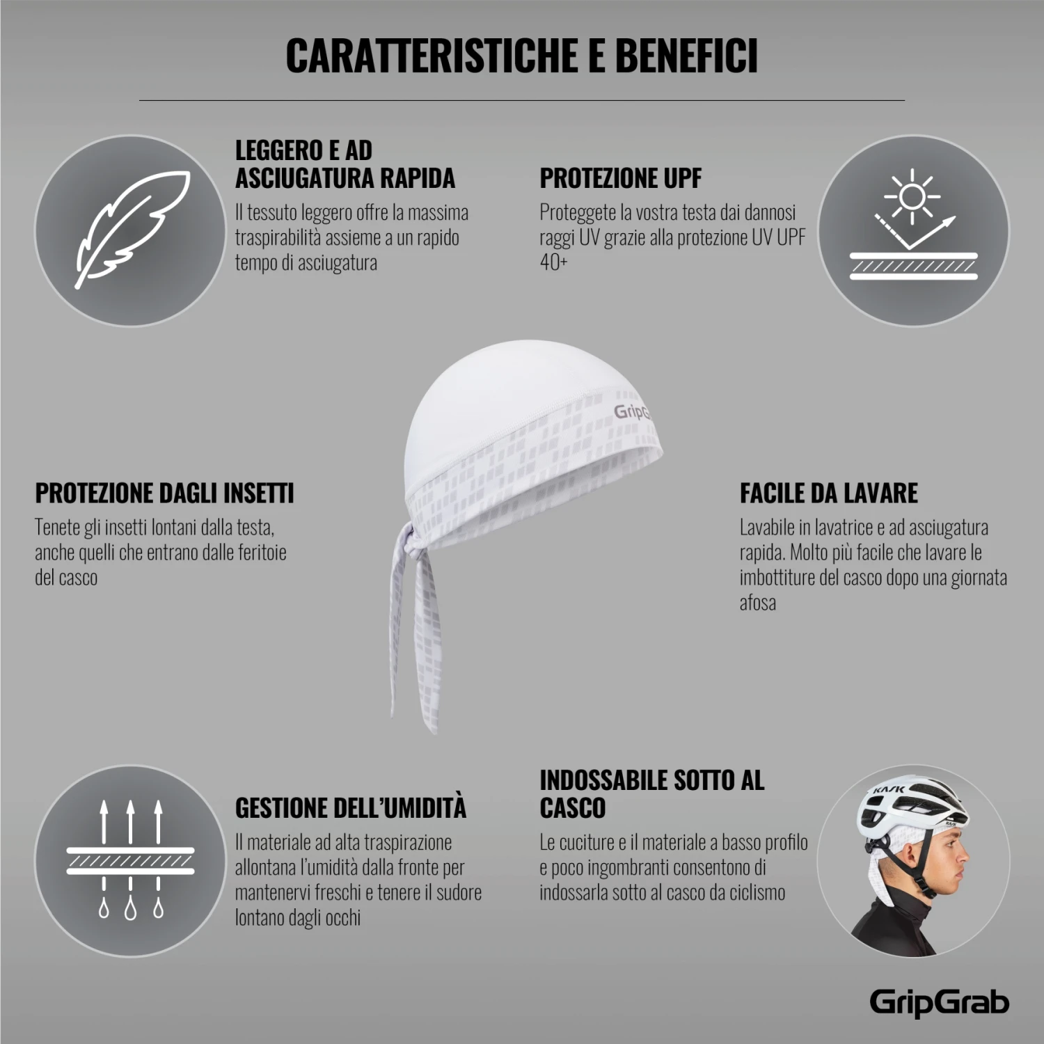 GripGrab Bandana - White 13 GripGrab Bandana - White - Afbeelding 11