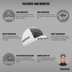 GripGrab Classic Cycling Cap - Fietsmuts - White -Aanbiedingen Rijwiel Kleding Winkel gripgrab classic cycling cap white 3 1189333