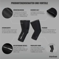 GripGrab Classic Thermo-Kniestukken - Black -Aanbiedingen Rijwiel Kleding Winkel gripgrab classic thermal knee warmers black 4 1094600