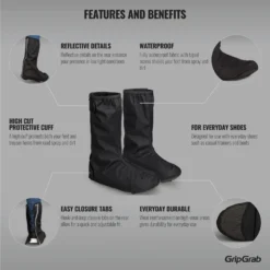 GripGrab DryFoot 2 Waterproof Everyday Overschoenen - Zwart -Aanbiedingen Rijwiel Kleding Winkel gripgrab dryfoot waterproof everyday shoe covers 2 black 3 1094278