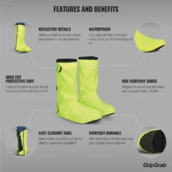 GripGrab DryFoot 2 Waterproof Everyday Overschoenen - Yellow Hi-Vis -Aanbiedingen Rijwiel Kleding Winkel gripgrab dryfoot waterproof everyday shoe covers 2 yellow hi vis 3 1094295