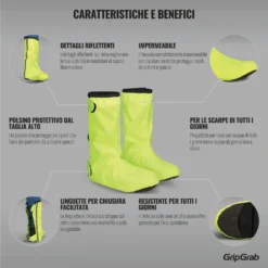 GripGrab DryFoot 2 Waterproof Everyday Overschoenen - Yellow Hi-Vis -Aanbiedingen Rijwiel Kleding Winkel gripgrab dryfoot waterproof everyday shoe covers 2 yellow hi vis 6 1094298