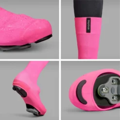 GripGrab Flandrien Waterproof Wielren Overschoenen - Pink -Aanbiedingen Rijwiel Kleding Winkel gripgrab flandrien waterproof knitted road shoe covers pink 2 1094250