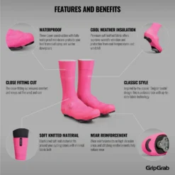 GripGrab Flandrien Waterproof Wielren Overschoenen - Pink -Aanbiedingen Rijwiel Kleding Winkel gripgrab flandrien waterproof knitted road shoe covers pink 3 1094251