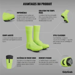 GripGrab Flandrien Waterproof Wielren Overschoenen - Yellow Hi-Vis -Aanbiedingen Rijwiel Kleding Winkel gripgrab flandrien waterproof knitted road shoe covers pink 3 1189850