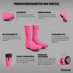 GripGrab Flandrien Waterproof Wielren Overschoenen - Pink -Aanbiedingen Rijwiel Kleding Winkel gripgrab flandrien waterproof knitted road shoe covers pink 4 1094252