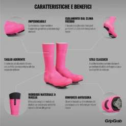 GripGrab Flandrien Waterproof Wielren Overschoenen - Pink -Aanbiedingen Rijwiel Kleding Winkel gripgrab flandrien waterproof knitted road shoe covers pink 6 1094254