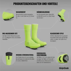 GripGrab Flandrien Waterproof Wielren Overschoenen - Yellow Hi-Vis -Aanbiedingen Rijwiel Kleding Winkel gripgrab flandrien waterproof knitted road shoe covers yellow hi vis 4 1094241