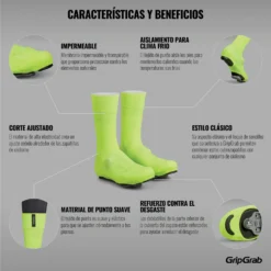 GripGrab Flandrien Waterproof Wielren Overschoenen - Yellow Hi-Vis -Aanbiedingen Rijwiel Kleding Winkel gripgrab flandrien waterproof knitted road shoe covers yellow hi vis 5 1094242