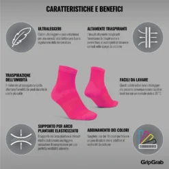 GripGrab Lightweight Airflow Short Sokken - Pink Hi-Vis -Aanbiedingen Rijwiel Kleding Winkel gripgrab lightweight airflow short socks pink hi vis 11 1183743