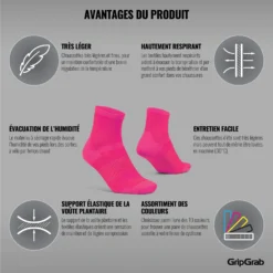GripGrab Lightweight Airflow Short Sokken - Pink Hi-Vis -Aanbiedingen Rijwiel Kleding Winkel gripgrab lightweight airflow short socks pink hi vis 4 1183739