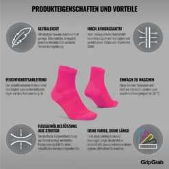 GripGrab Lightweight Airflow Short Sokken - Pink Hi-Vis -Aanbiedingen Rijwiel Kleding Winkel gripgrab lightweight airflow short socks pink hi vis 6 1183741