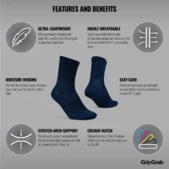 GripGrab Lightweight Airflow Sokken - Navy Blue -Aanbiedingen Rijwiel Kleding Winkel gripgrab lightweight airflow socks navy blue 2 1184964