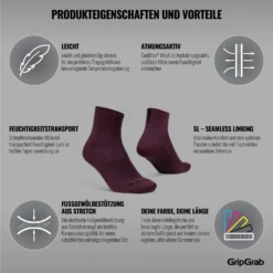 GripGrab Lightweight SL Short Sokken - Dark Red -Aanbiedingen Rijwiel Kleding Winkel gripgrab lightweight sl short socks dark red 18 1199081