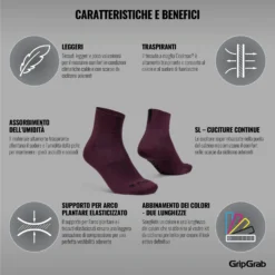 GripGrab Lightweight SL Short Sokken - Dark Red -Aanbiedingen Rijwiel Kleding Winkel gripgrab lightweight sl short socks dark red 3 1199084