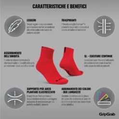 GripGrab Lightweight SL Short Sokken - Red -Aanbiedingen Rijwiel Kleding Winkel gripgrab lightweight sl short socks red 7 1198967