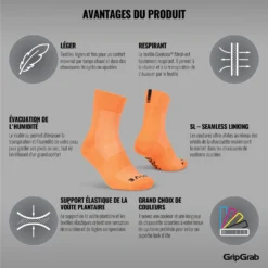 GripGrab Lightweight SL Sokken - Orange Hi-Vis -Aanbiedingen Rijwiel Kleding Winkel gripgrab lightweight sl socks orange hi vis 5 1199289