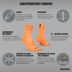 GripGrab Lightweight SL Sokken - Orange Hi-Vis -Aanbiedingen Rijwiel Kleding Winkel gripgrab lightweight sl socks orange hi vis 6 1199291