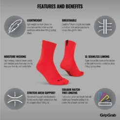 GripGrab Lightweight SL Sokken - Red -Aanbiedingen Rijwiel Kleding Winkel gripgrab lightweight sl socks red 12 1199217