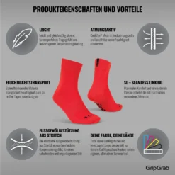 GripGrab Lightweight SL Sokken - Red -Aanbiedingen Rijwiel Kleding Winkel gripgrab lightweight sl socks red 13 1199219