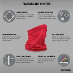 GripGrab Multifunctional Nek Warmer - Red -Aanbiedingen Rijwiel Kleding Winkel gripgrab multifunctional neck warmer red 3 1199754