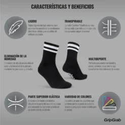 GripGrab Original Stripes Crew Sokken - Black -Aanbiedingen Rijwiel Kleding Winkel gripgrab original stripes crew socks black 5 1094390