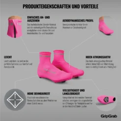 GripGrab RaceAero Hi-Vis Lichtgewicht Lycra Overschoen - Pink Hi-Vis -Aanbiedingen Rijwiel Kleding Winkel gripgrab raceaero hi vis lightweight lycra shoe cover pink hi vis 11 1200493