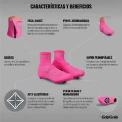 GripGrab RaceAero Hi-Vis Lichtgewicht Lycra Overschoen - Pink Hi-Vis -Aanbiedingen Rijwiel Kleding Winkel gripgrab raceaero hi vis lightweight lycra shoe cover pink hi vis 12 1200494