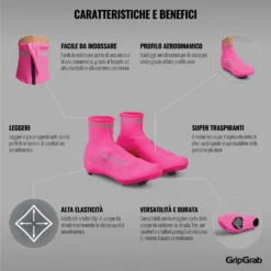 GripGrab RaceAero Hi-Vis Lichtgewicht Lycra Overschoen - Pink Hi-Vis -Aanbiedingen Rijwiel Kleding Winkel gripgrab raceaero hi vis lightweight lycra shoe cover pink hi vis 14 1200496