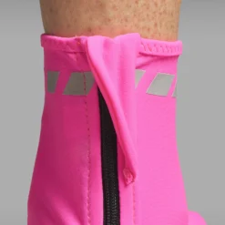 GripGrab RaceAero Hi-Vis Lichtgewicht Lycra Overschoen - Pink Hi-Vis -Aanbiedingen Rijwiel Kleding Winkel gripgrab raceaero hi vis lightweight lycra shoe cover pink hi vis 16 1200490