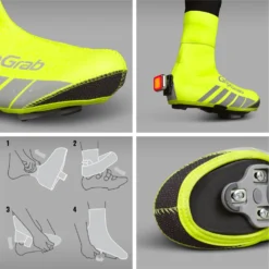 GripGrab RaceThermo Hi-Vis Waterdichte Winter Overschoenen - Yellow Hi-Vis -Aanbiedingen Rijwiel Kleding Winkel gripgrab racethermo hi vis waterproof winter shoe cover yellow hi vis 2 1079191