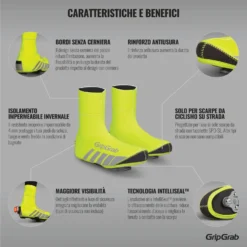 GripGrab RaceThermo Hi-Vis Waterdichte Winter Overschoenen - Yellow Hi-Vis -Aanbiedingen Rijwiel Kleding Winkel gripgrab racethermo hi vis waterproof winter shoe cover yellow hi vis 4 1094096