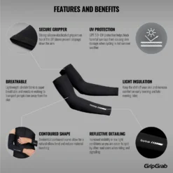 GripGrab UPF 50+ UV Armwarmers - Black -Aanbiedingen Rijwiel Kleding Winkel gripgrab upf 50 uv sleeves black 2 1202084