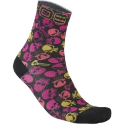 Karpos Green Fire Dames Fietssokken - Cherries J./innuendo/hot Coral/lemon C.