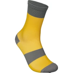 POC Youth's Essential MTB Sock - 8532 Aventurine Yellow/Sylvanite Grey