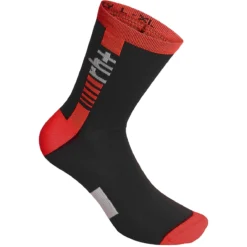 Rh+ Logo Merino Fietssokken 15 - Zwart/Wit/Red Code