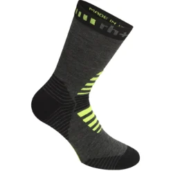 Rh+ Off Road Fietssokken 20 - Zwart/Dark Grey Melange/Acid Lime