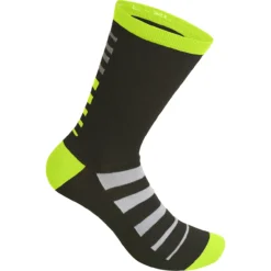 Rh+ Zero Merino Sokken 20 - Black/Acid Lime/White