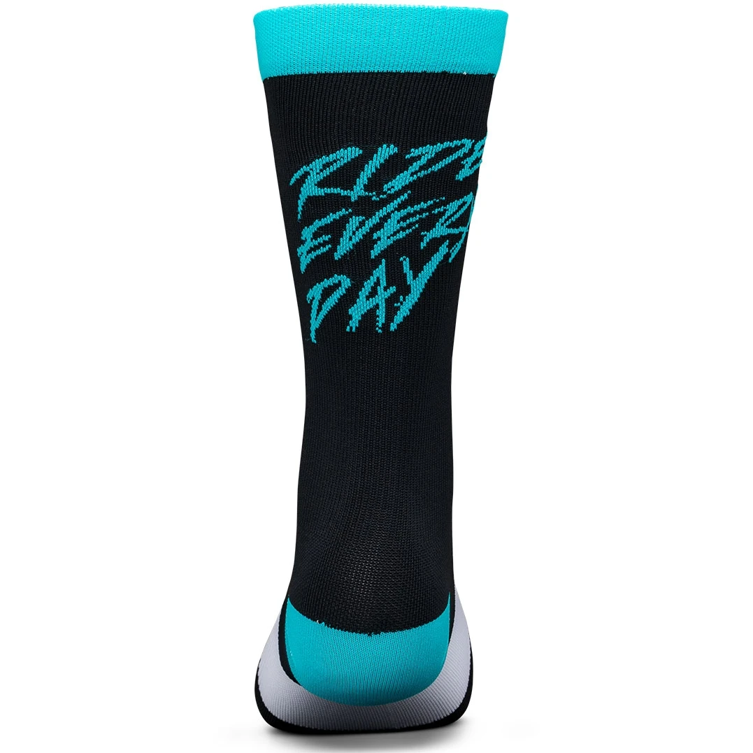 Ride Concepts Ride Every Day Socks - Black/Aqua 4 Ride Concepts Ride Every Day Socks - Black/Aqua - Afbeelding 2