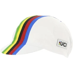 Santini UCI Rainbow Stripes Cycling Cap RE460COTIRIDE - White BI