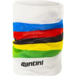 Santini UCI Rainbow Stripes Neck Warmer RE493--WORLD - White BI