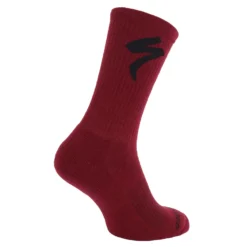 Specialized Merino Midweight Tall Logo Socks - Maroon -Aanbiedingen Rijwiel Kleding Winkel specialized merino midweight tall logo socks maroon2 1312309